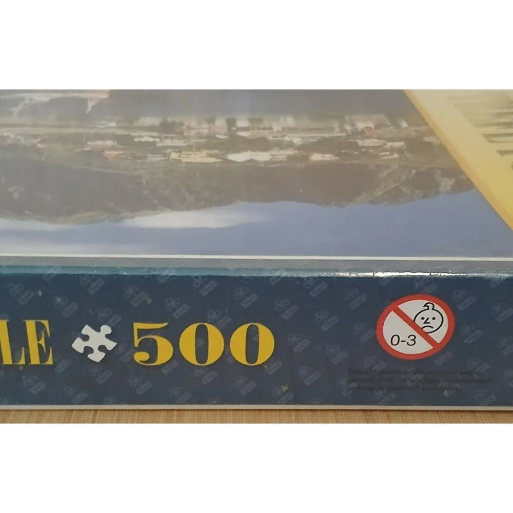 NEW Sealed Vintage Trefl Jigsaw Puzzle Mountain Water & Boat Coastal Scenery